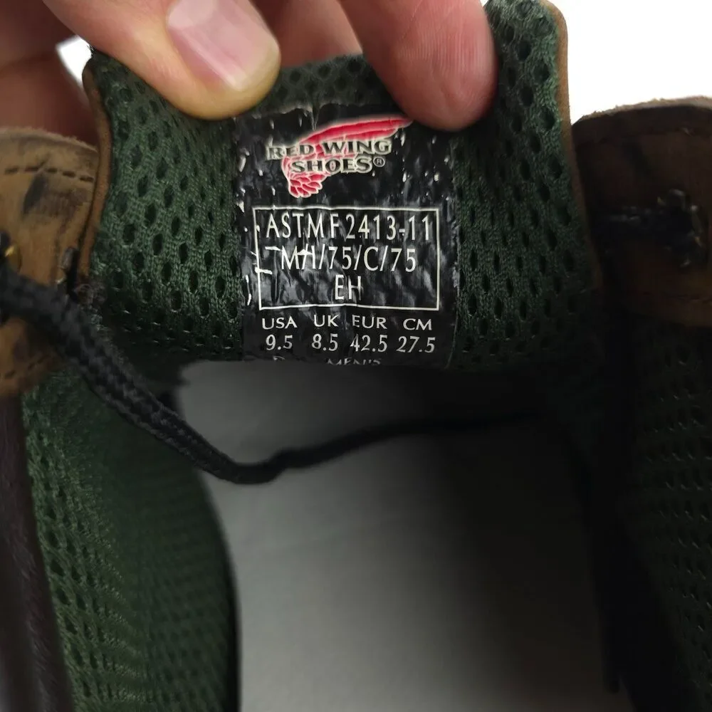 RED WING King Steel Toe Safety Work Shoe Low Top Oxford Brown Leather Workwear